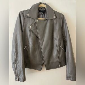 Forever 21 Gray Faux Leather Jacket